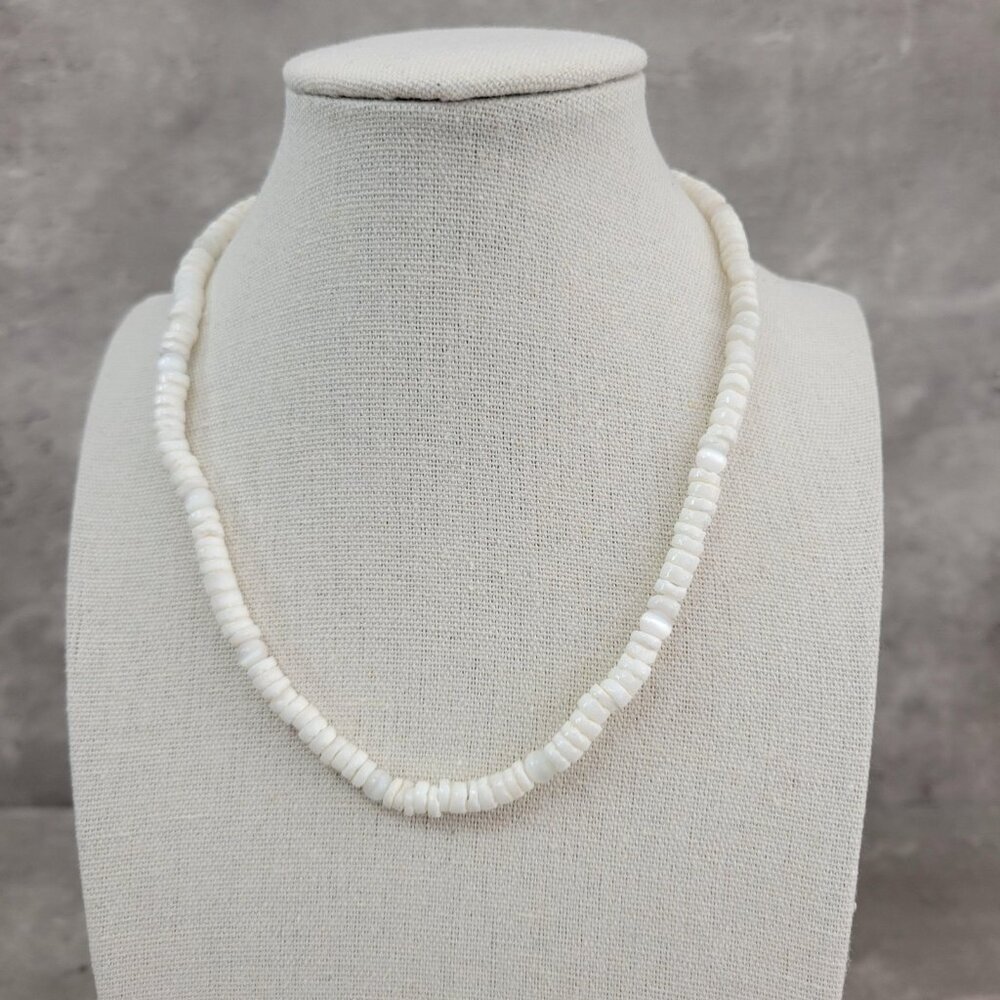 Vintage Heishi Shell Bead Necklace 7 Inch Surfer Beach‎ Boho Jewelry